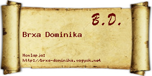 Brxa Dominika névjegykártya
